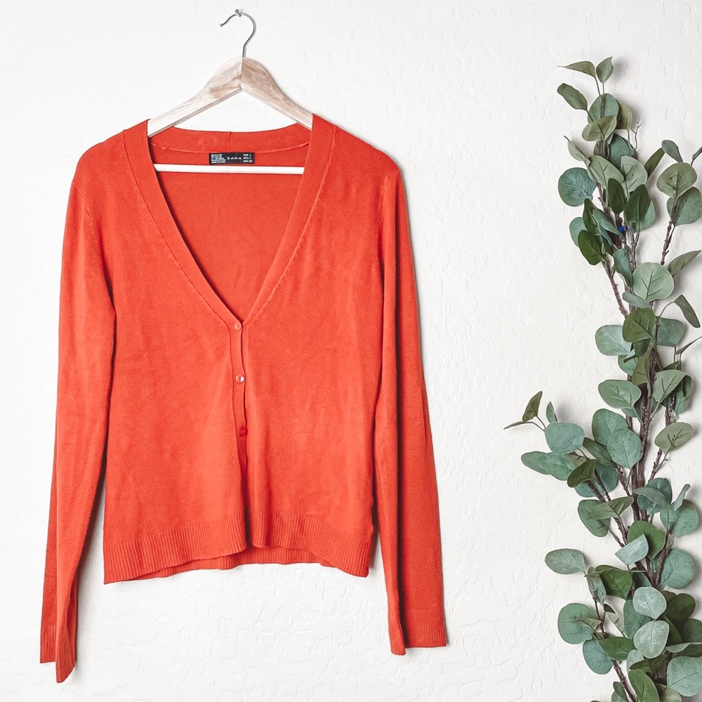 Zara Cardigan Burnt Orange Size Large